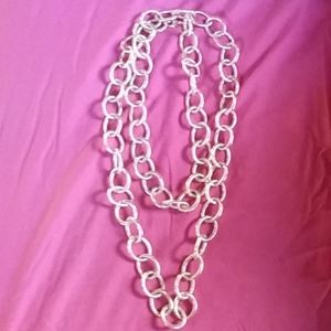 36" silver accented chain